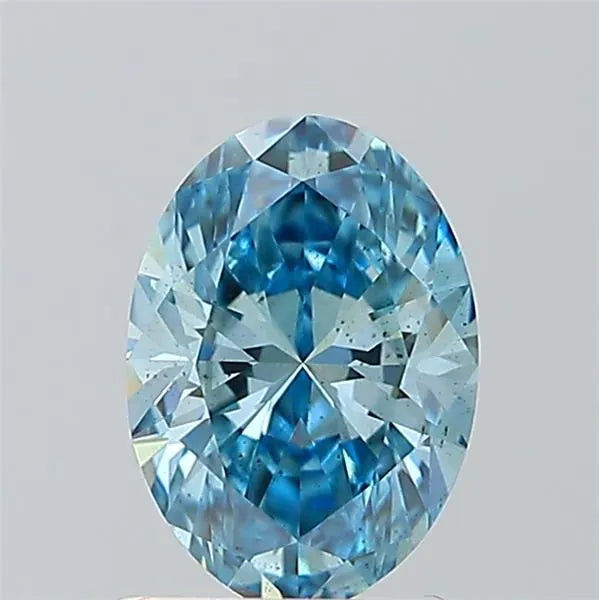 1.03ct Oval Lab Grown Diamond (Colour Fancy Vivid Blue, Clarity SI1, IGI Certified)