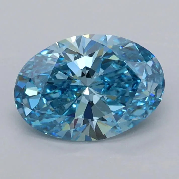 1.03ct Oval Lab Grown Diamond (Colour Fancy Vivid Blue, Clarity VVS1, IGI Certified)