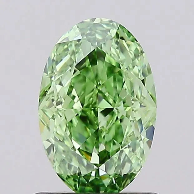 1.03ct Oval Lab Grown Diamond (Colour Fancy Vivid Green, Clarity IF, IGI Certified)
