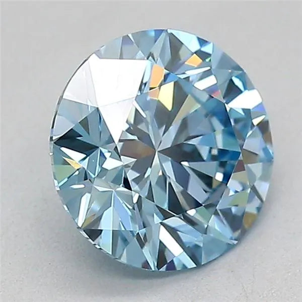 1.03ct Round Lab Grown Diamond (Colour Fancy Vivid Blue, Clarity VVS1, Cut ID, IGI Certified)