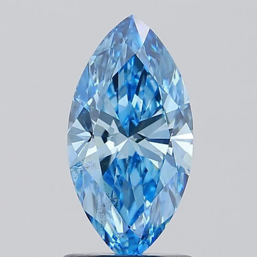 1.04ct Marquise Lab Grown Diamond (Colour Fancy Vivid Blue, Clarity SI1, IGI Certified)