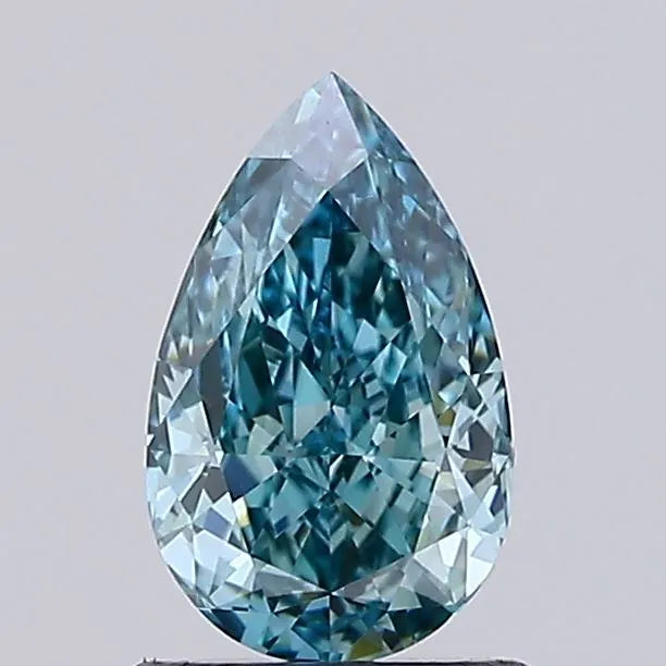 1.04ct Pear Lab Grown Diamond (Colour Fancy Vivid Blueish Green, Clarity VVS2, IGI Certified)