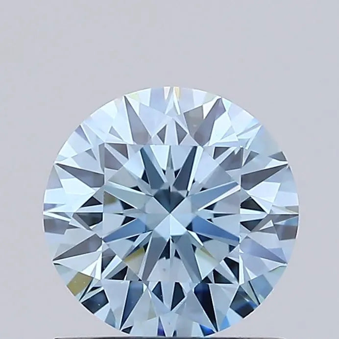 1.04ct Round Lab Grown Diamond (Colour Fancy Vivid Blue, Clarity VVS2, Cut ID, IGI Certified)