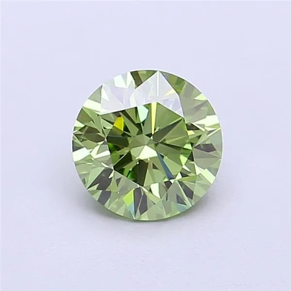 1.04ct Round Lab Grown Diamond (Colour Fancy Vivid Green, Clarity VVS2, Cut ID, IGI Certified)