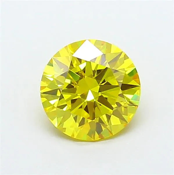 1.04ct Round Lab Grown Diamond (Colour Fancy Vivid Yellow, Clarity VVS2, Cut ID, IGI Certified)