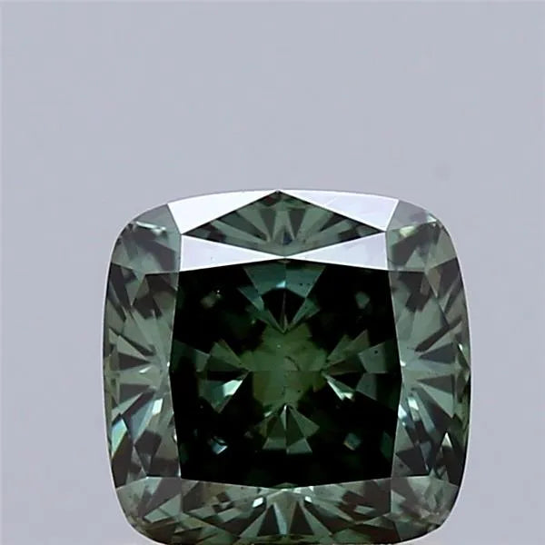 1.05ct Cushion modified Lab Grown Diamond (Colour Fancy Deep Green, Clarity SI1, IGI Certified)