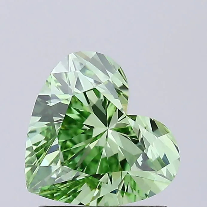 1.05ct Heart Lab Grown Diamond (Colour Fancy Vivid Green, Clarity VVS1, IGI Certified)