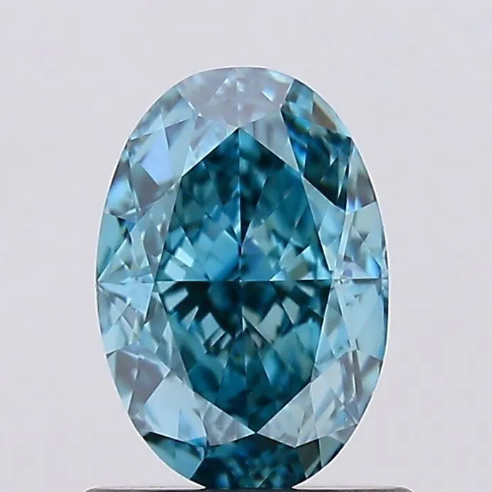 1.05ct Oval Lab Grown Diamond (Colour Fancy Vivid Blue, Clarity VS1, IGI Certified)