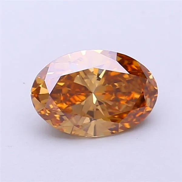 1.05ct Oval Lab Grown Diamond (Colour Fancy Yellowish Brown, Clarity VVS2, IGI Certified)