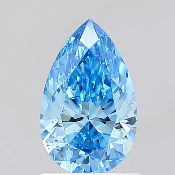 1.05ct Pear Lab Grown Diamond (Colour Fancy Vivid Blue, Clarity SI1, IGI Certified)