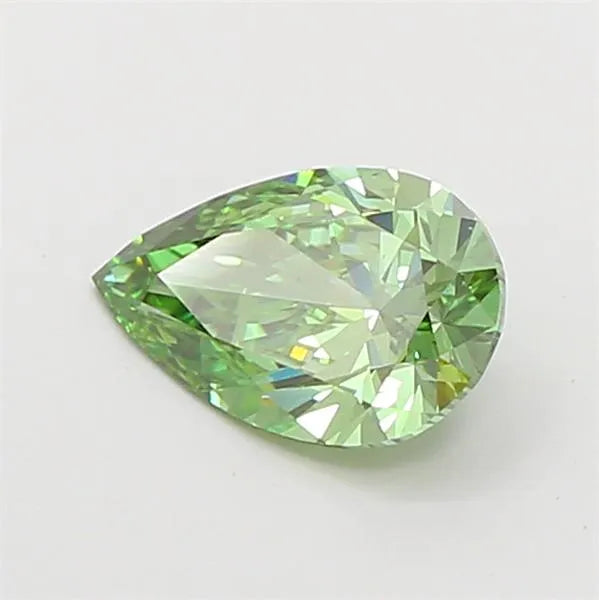 1.05ct Pear Lab Grown Diamond (Colour Fancy Vivid Green, Clarity VS1, IGI Certified)