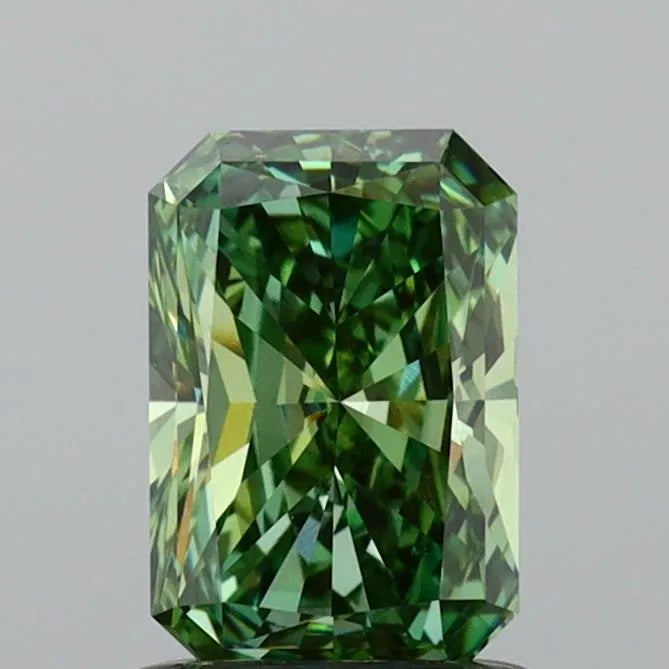 1.05ct Radiant Lab Grown Diamond (Colour Fancy Vivid Green, Clarity VVS2, Cut GD, IGI Certified)