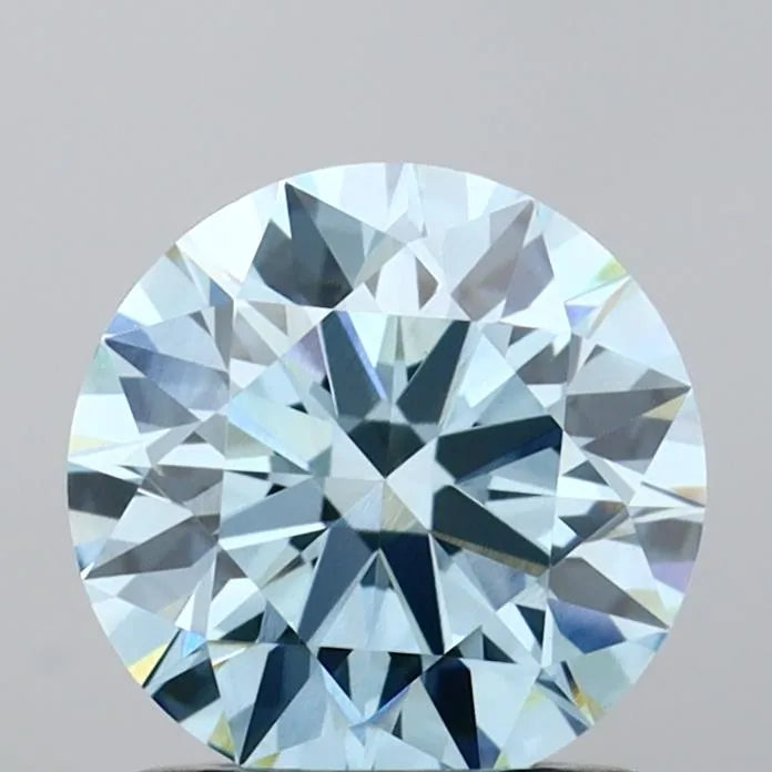 1.05ct Round Lab Grown Diamond (Colour Fancy Vivid Blue, Clarity VVS2, Cut ID, IGI Certified)
