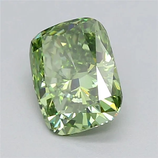 1.06ct Cushion modified Lab Grown Diamond (Colour Fancy Vivid Green, Clarity VVS2, IGI Certified)