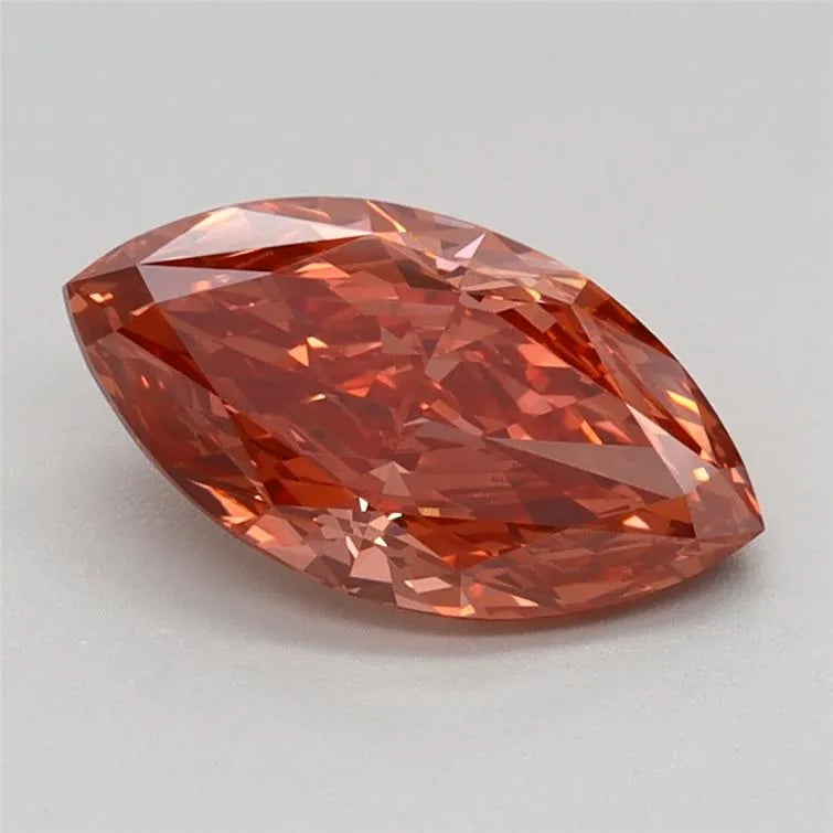 1.06ct Marquise Lab Grown Diamond (Colour Fancy Vivid Brownish Pink, Clarity VVS2, IGI Certified)