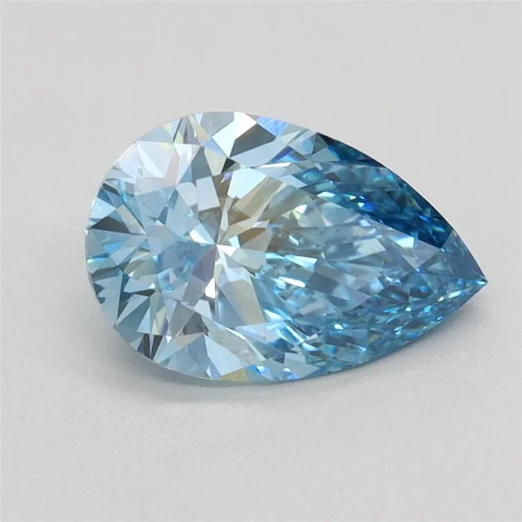 1.08ct Pear Lab Grown Diamond (Colour Fancy Vivid Blue, Clarity VS1, IGI Certified)