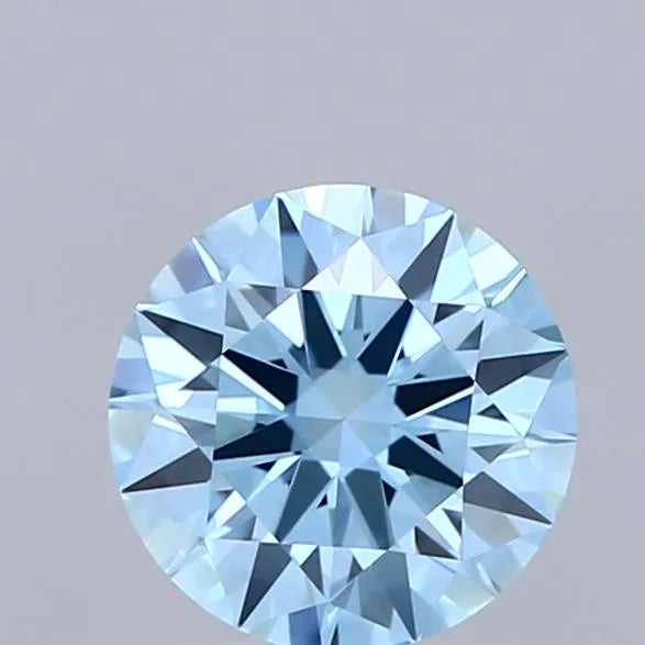 1.08ct Round Lab Grown Diamond (Colour Fancy Vivid Blue, Clarity VVS2, Cut EX, IGI Certified)