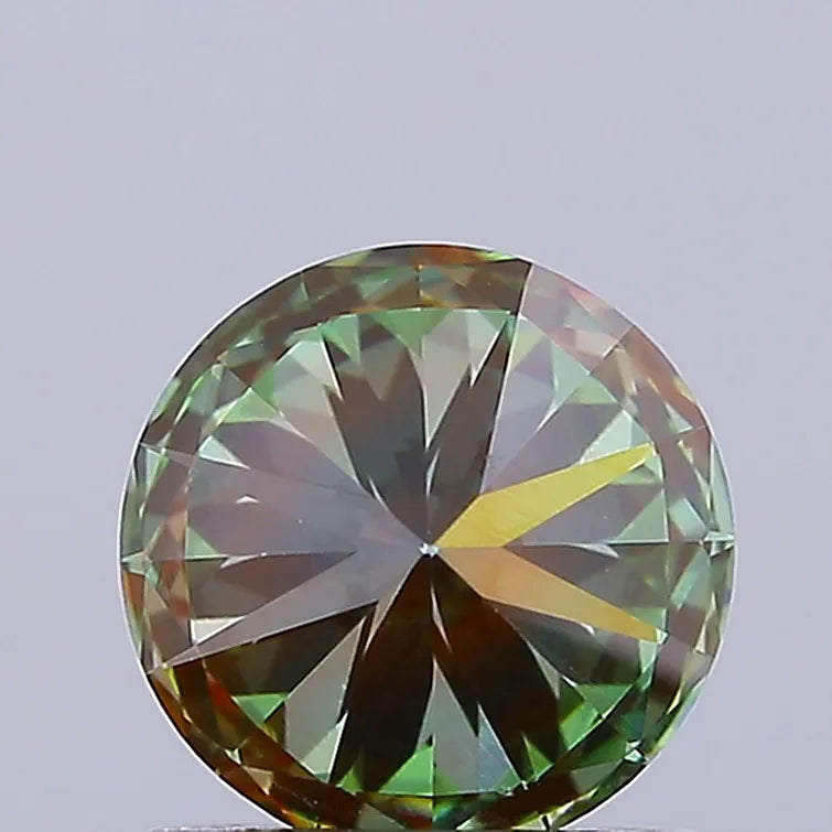 1.08ct Round Lab Grown Diamond (Colour Fancy Vivid Green, Clarity VS1, Cut ID, IGI Certified)