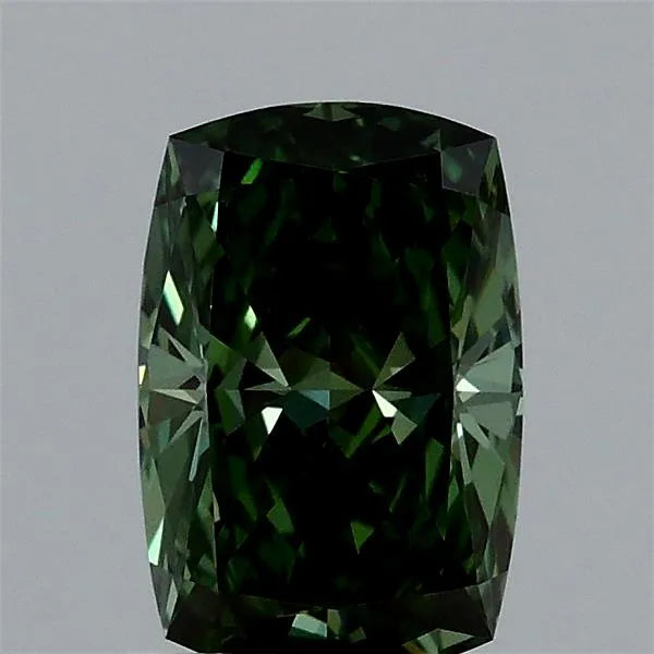 1.09ct Cushion modified Lab Grown Diamond (Colour Fancy Vivid Green, Clarity VVS2, IGI Certified)