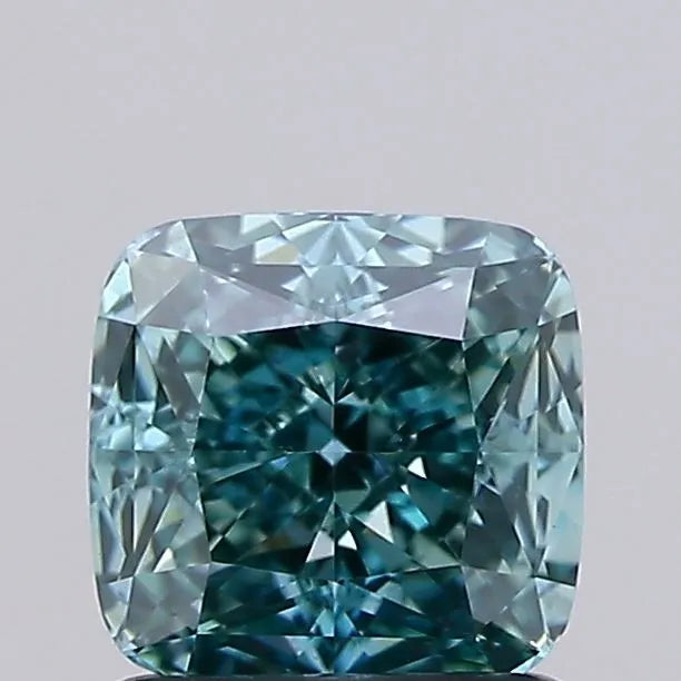 1.09ct Cushion modified Lab Grown Diamond (Colour Fancy Vivid Green, Clarity VVS2, IGI Certified)