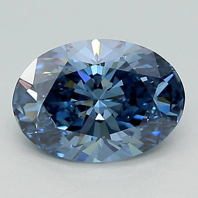1.09ct Oval Lab Grown Diamond (Colour Fancy Deep Blue, Clarity VS1, Cut GD, IGI Certified)
