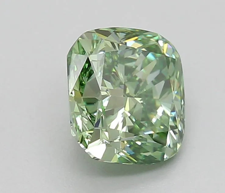 1.10ct Cushion modified Lab Grown Diamond (Colour Fancy Vivid Green, Clarity VVS2, IGI Certified)