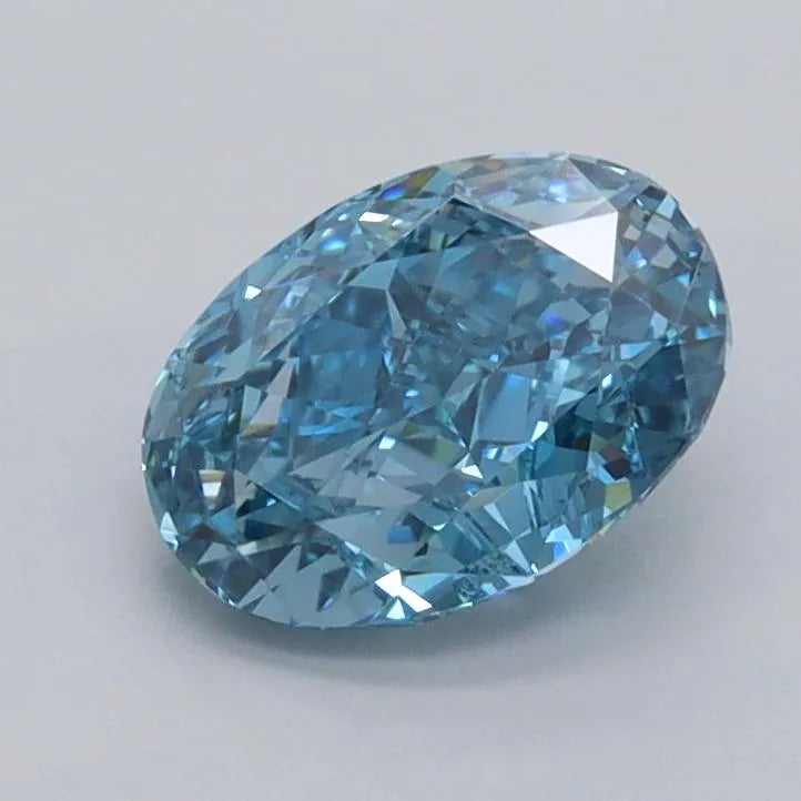 1.10ct Oval Lab Grown Diamond (Colour Fancy Vivid Blue, Clarity VS1, IGI Certified)