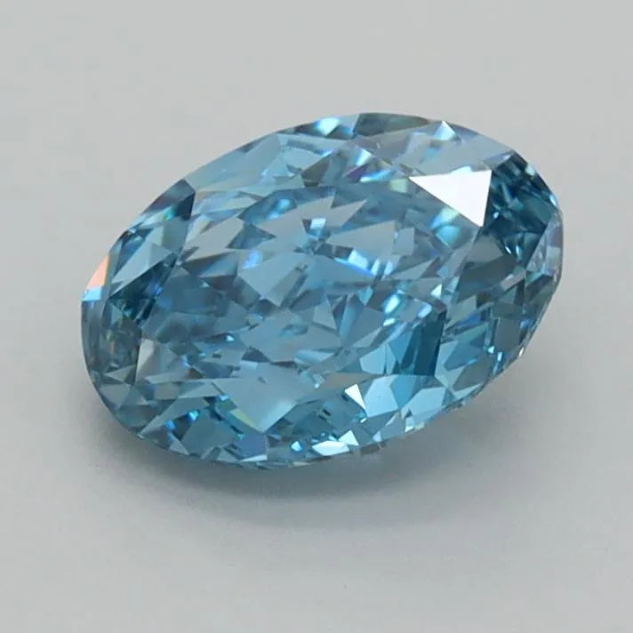 1.10ct Oval Lab Grown Diamond (Colour Fancy Vivid Blue, Clarity VS1, IGI Certified)