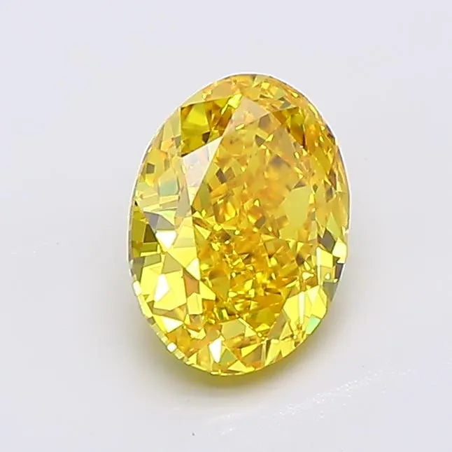 1.10ct Oval Lab Grown Diamond (Colour Fancy Vivid Yellow, Clarity VVS1, IGI Certified)