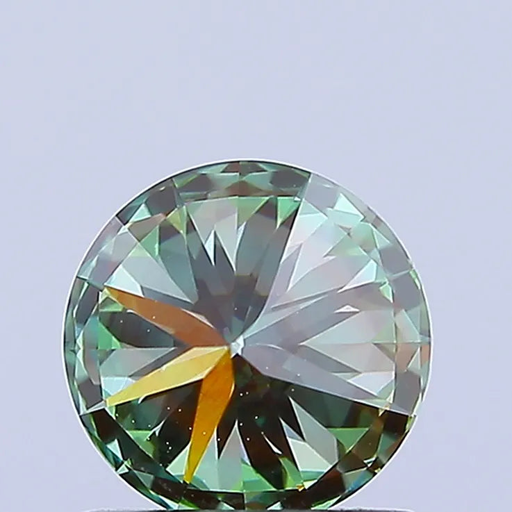1.10ct Round Lab Grown Diamond (Colour Fancy Vivid Green, Clarity VS2, Cut EX, IGI Certified)