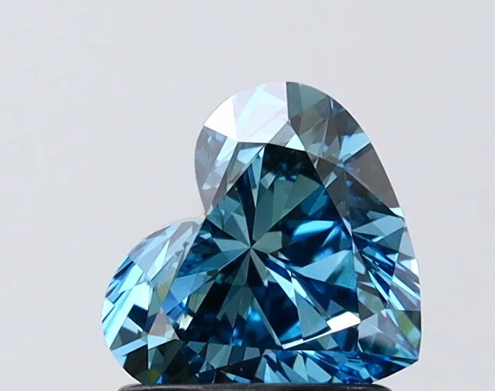 1.11ct Heart Lab Grown Diamond (Colour Fancy Vivid Blue, Clarity SI1, IGI Certified)