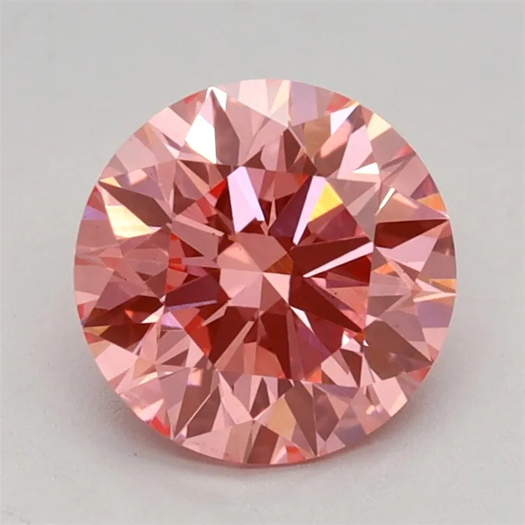 1.11ct Round Lab Grown Diamond (Colour Fancy Vivid Pink, Clarity VS1, Cut ID, IGI Certified)