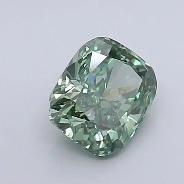 1.12ct Cushion brilliant Lab Grown Diamond (Colour Fancy Vivid Green, Clarity VVS2, IGI Certified)