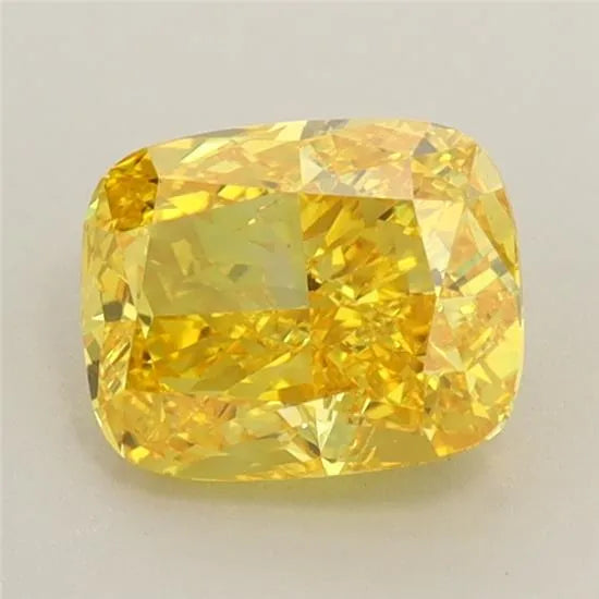 1.12ct Cushion brilliant Lab Grown Diamond (Colour Fancy Vivid Yellow, Clarity VS1, IGI Certified)