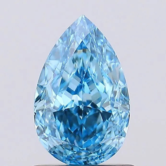 1.13ct Pear Lab Grown Diamond (Colour Fancy Vivid Blue, Clarity VS1, IGI Certified)
