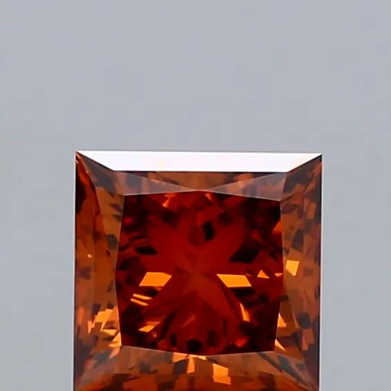 1.14ct Princess Lab Grown Diamond (Colour Fancy Deep Orange, Clarity VS2, IGI Certified)