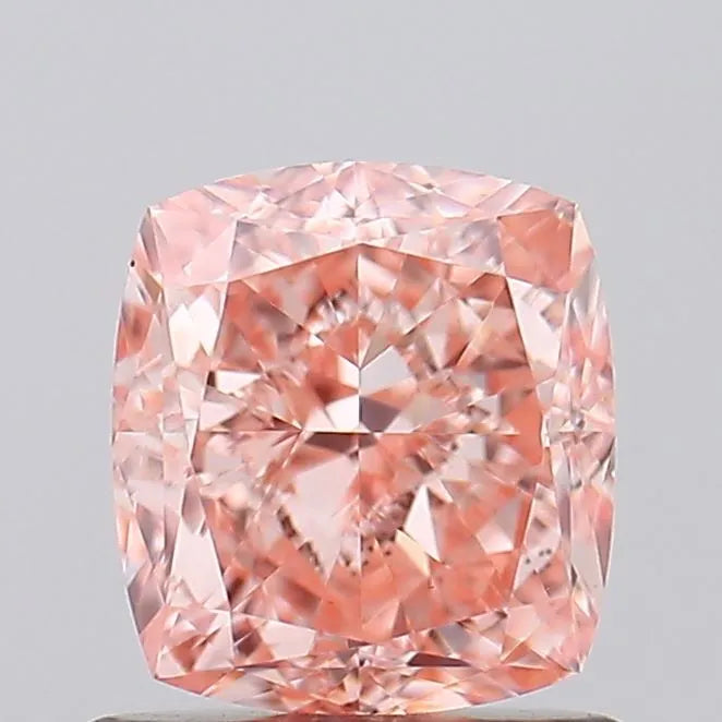 1.15ct Cushion brilliant Lab Grown Diamond (Colour Fancy Intense Orangey Pink, Clarity VS1, IGI Certified)