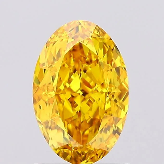 1.15ct Oval Lab Grown Diamond (Colour Fancy Vivid Orangey Yellow, Clarity VVS2, IGI Certified)