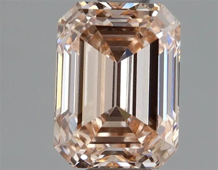 1.16ct Emerald Lab Grown Diamond (Colour Fancy Light Orangey Pink, Clarity VS1, IGI Certified)