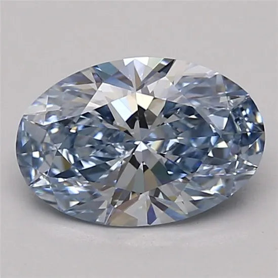 1.16ct Oval Lab Grown Diamond (Colour Fancy Intense Blue, Clarity VVS1, Cut EX, IGI Certified)