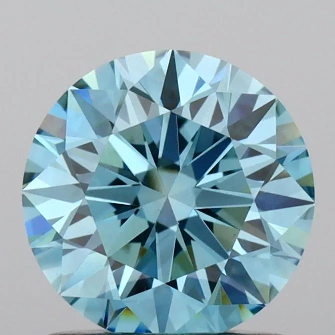 1.17ct Round Lab Grown Diamond (Colour Fancy Vivid Blue, Clarity VVS2, Cut ID, IGI Certified)