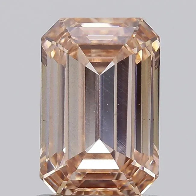 1.20ct Emerald Lab Grown Diamond (Colour Fancy Light Pinkish Brown, Clarity VS2, IGI Certified)