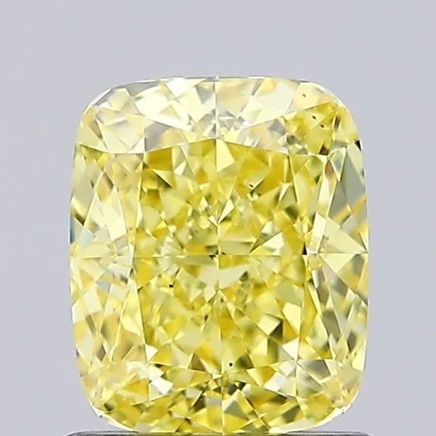 1.21ct Cushion brilliant Lab Grown Diamond (Colour Fancy Vivid Yellow, Clarity VS1, IGI Certified)