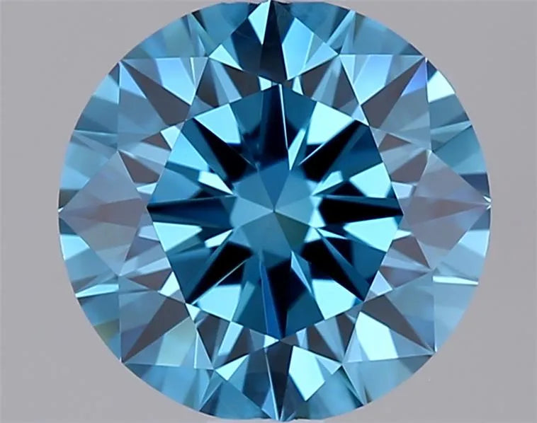 1.22ct Round Lab Grown Diamond (Colour Fancy Vivid Blue, Clarity VVS1, Cut ID, IGI Certified)