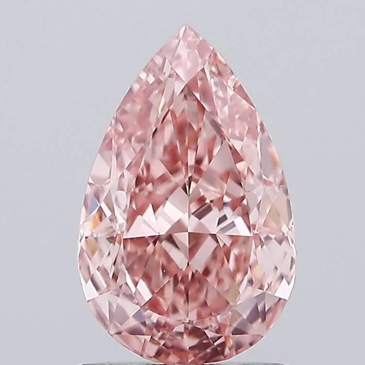 1.23ct Pear Lab Grown Diamond (Colour Fancy Intense Pink, Clarity VVS2, IGI Certified)