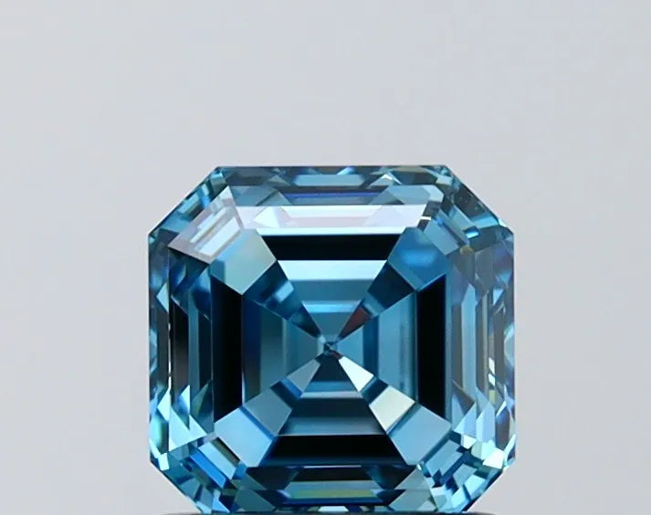 1.24ct Asscher Lab Grown Diamond (Colour Fancy Vivid Blue, Clarity VVS2, IGI Certified)