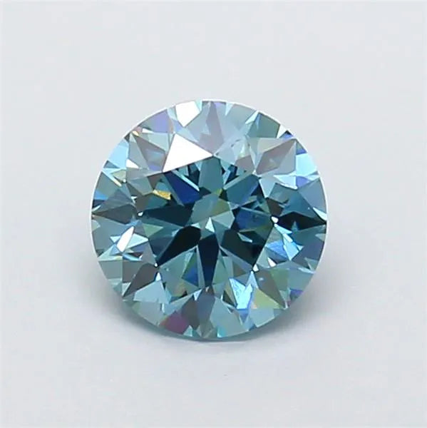 1.24ct Round Lab Grown Diamond (Colour Fancy Vivid Blue, Clarity VS2, Cut ID, IGI Certified)