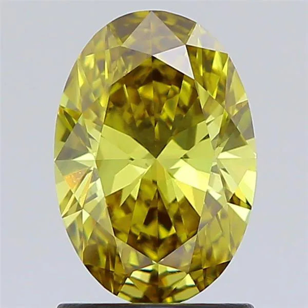 1.28ct Oval Lab Grown Diamond (Colour Fancy Intense Brownish Yellow, Clarity VS1, IGI Certified)