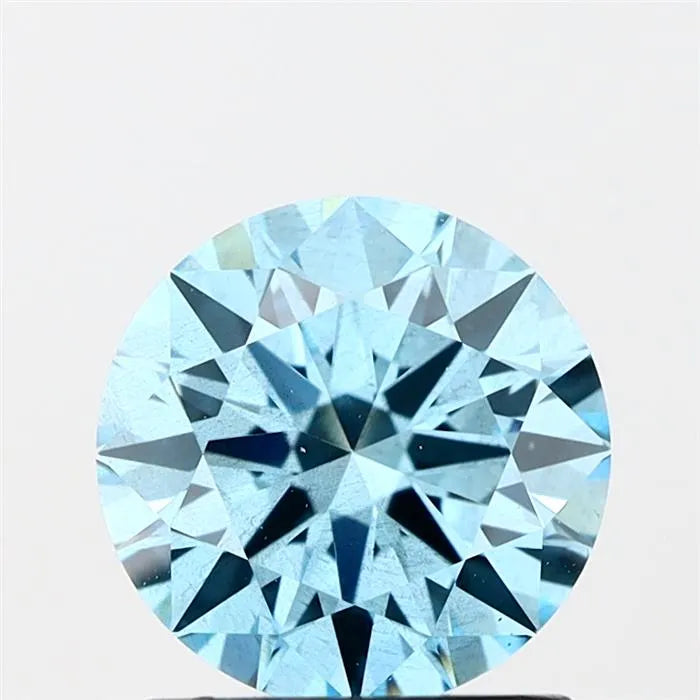 1.31ct Round Lab Grown Diamond (Colour Fancy Vivid Blue, Clarity SI2, Cut ID, IGI Certified)