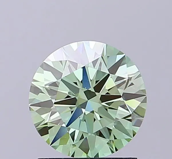 1.32ct Round Lab Grown Diamond (Colour Fancy Vivid Green, Clarity VS1, Cut ID, IGI Certified)